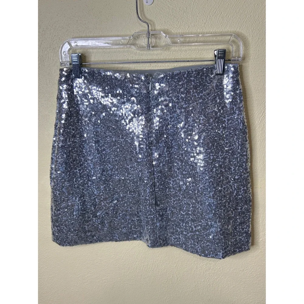 Tipsy Elves Silver Sequin Mini Skirt Party Holiday Sparkle Size‎ Medium